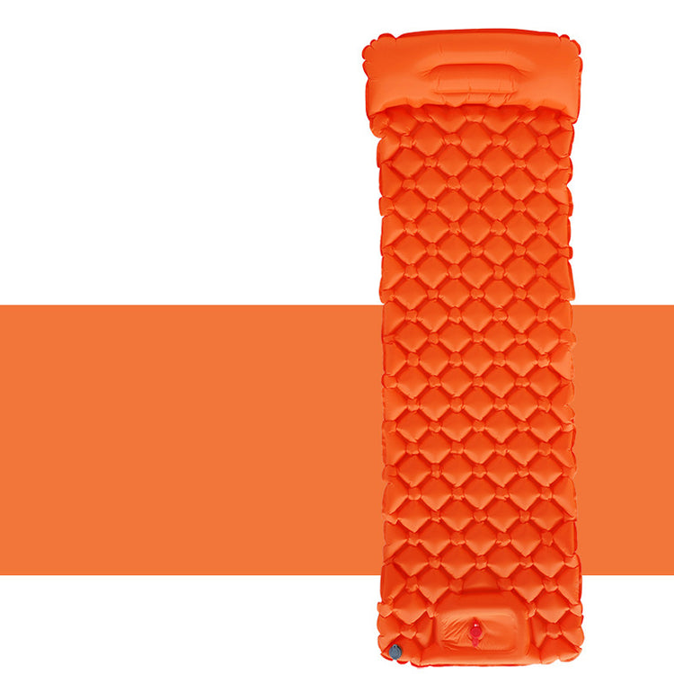 an orange inflatable mattress