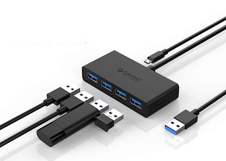 a black usb ports with several ports
