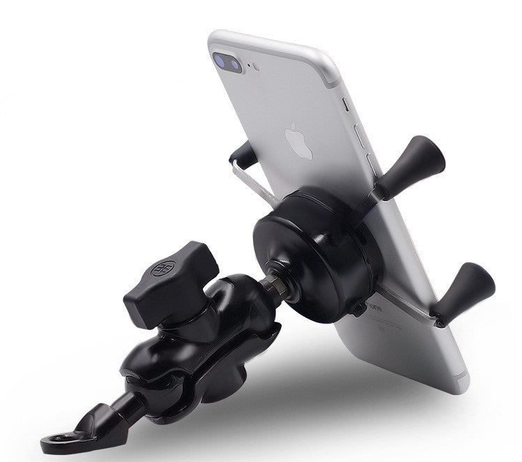 a phone with a black holder