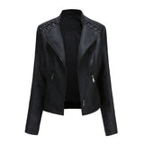 Women's Slim-Fit Faux Leather Motorcycle Jacket