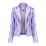 Women's Slim-Fit Faux Leather Motorcycle Jacket