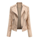 Women's Slim-Fit Faux Leather Motorcycle Jacket
