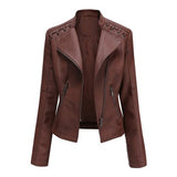 Women's Slim-Fit Faux Leather Motorcycle Jacket