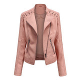 Women's Slim-Fit Faux Leather Motorcycle Jacket
