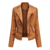Women's Slim-Fit Faux Leather Motorcycle Jacket