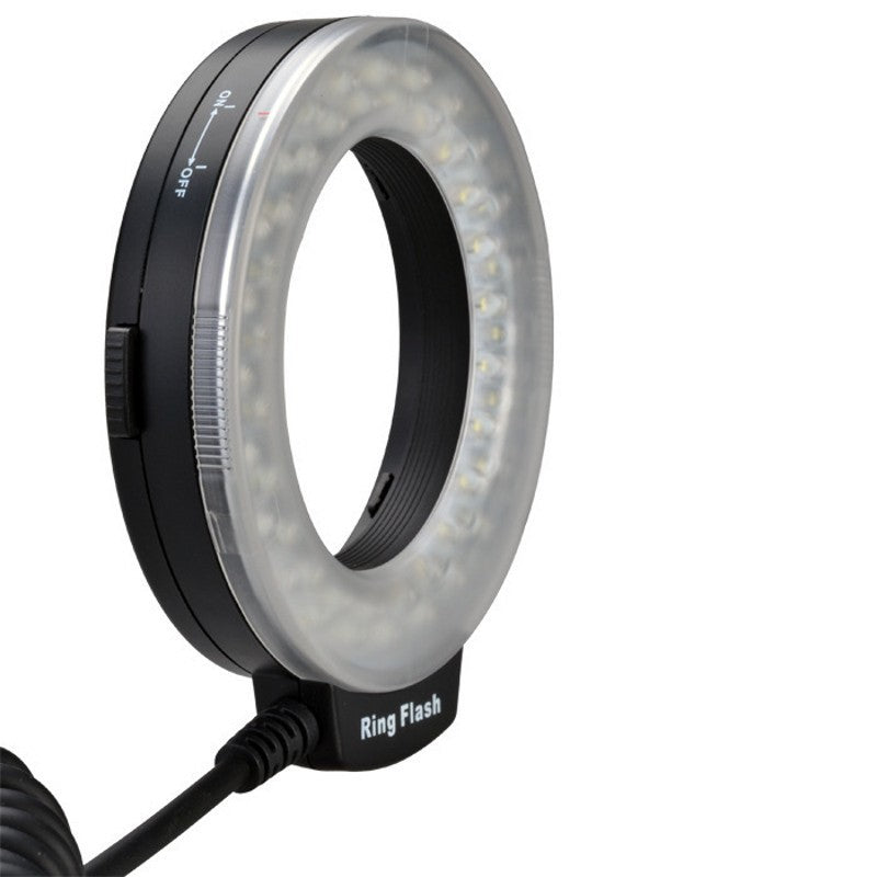a ring flash light with a cord