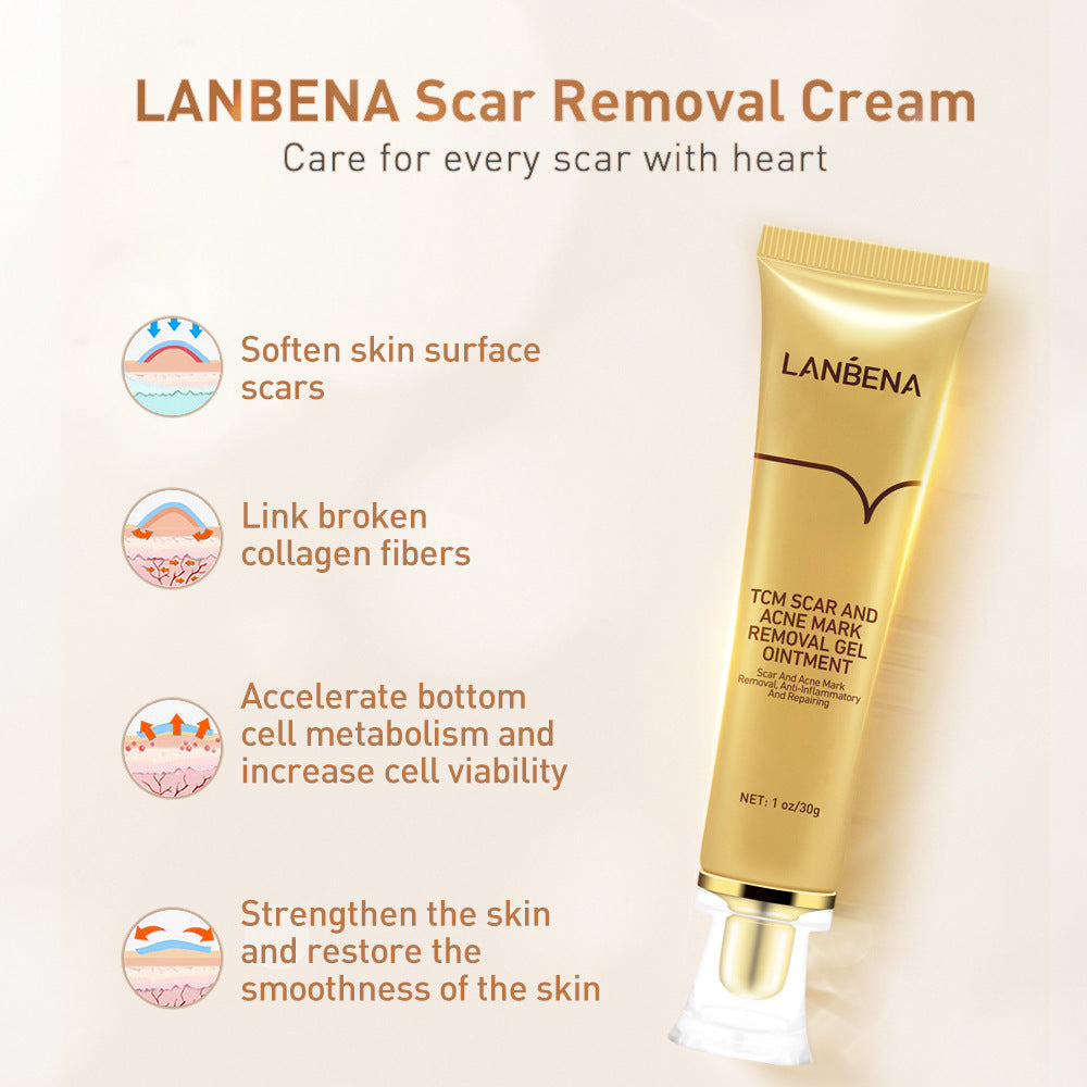 a cream tube with text and images