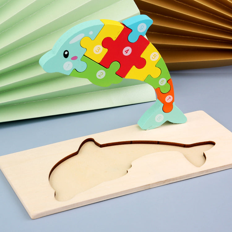 a puzzle shaped like a dolphin