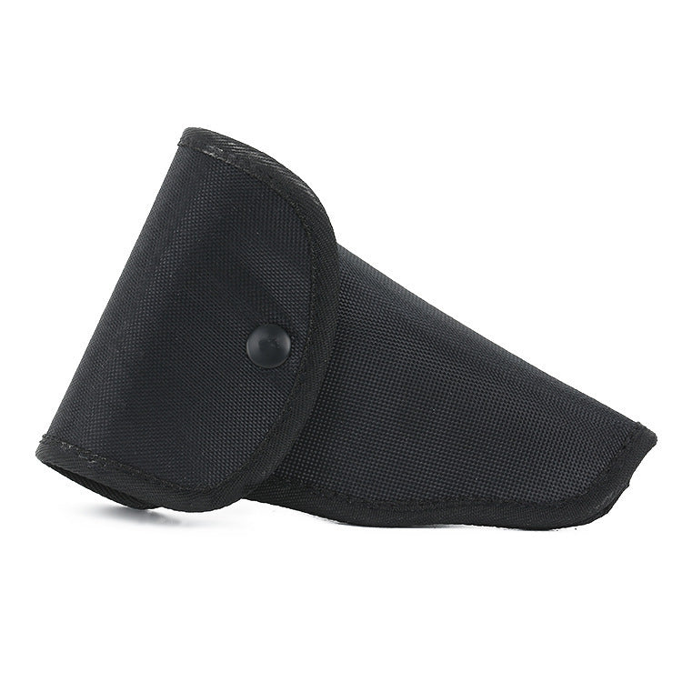 a black holster on a white background