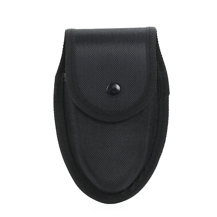 a black pouch with a button
