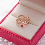 Crystal Flower Open Ring