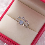 Crystal Flower Open Ring