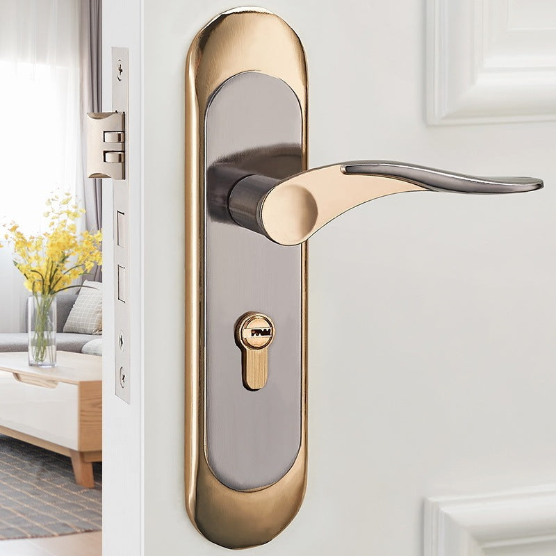 a door handle on a door