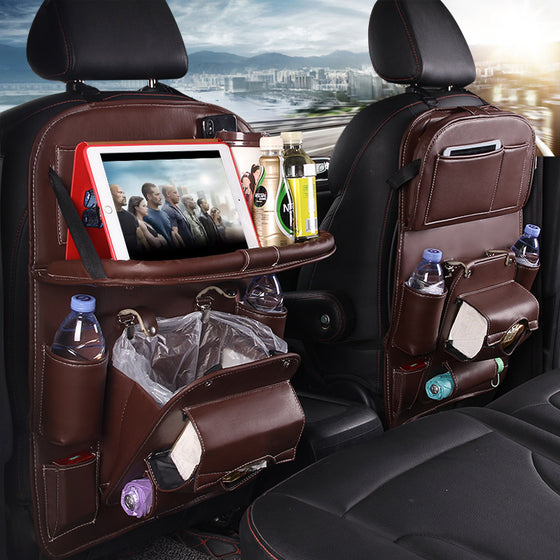 PU Leather Car Seat-Back Storage Organizer