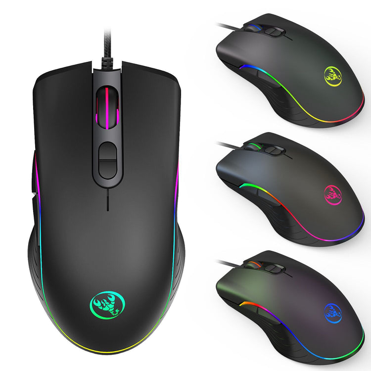 a computer mouse with different colors