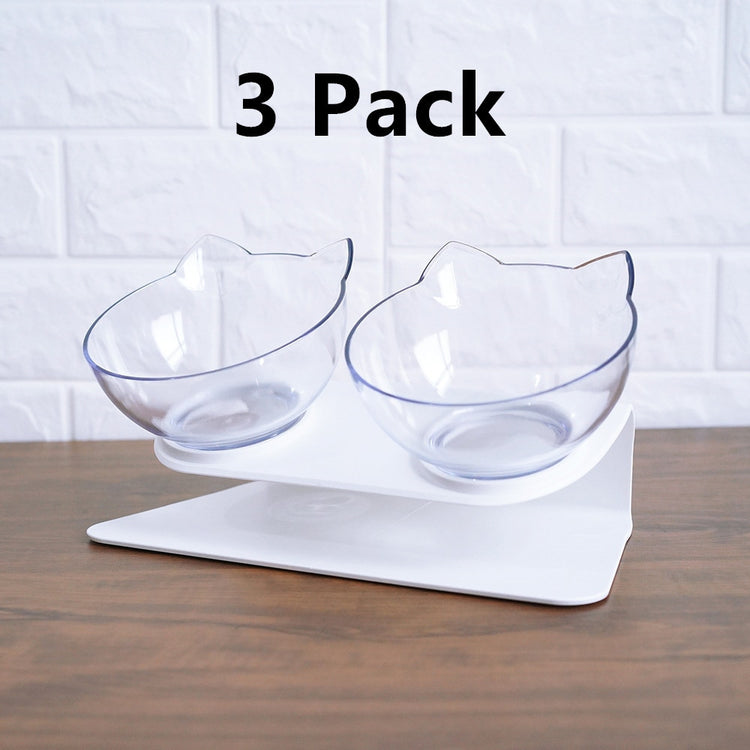 a clear bowls on a white stand