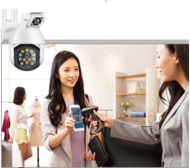 a woman holding a device to a woman
