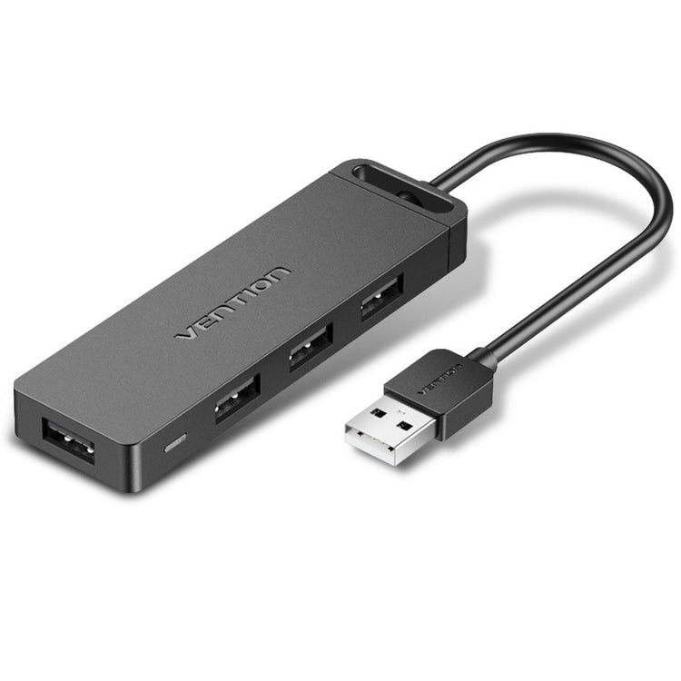 a black usb hub with a cable