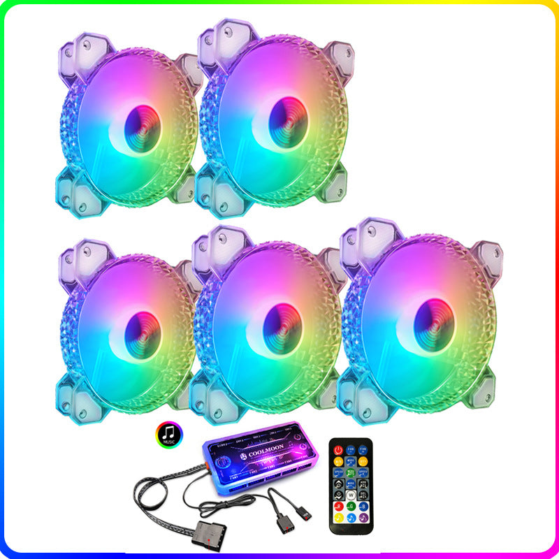 a group of colorful fans with remote control