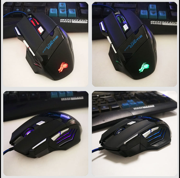 a computer mouse with a colorful light