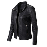Women's Fleece-Lined PU Leather Jacket