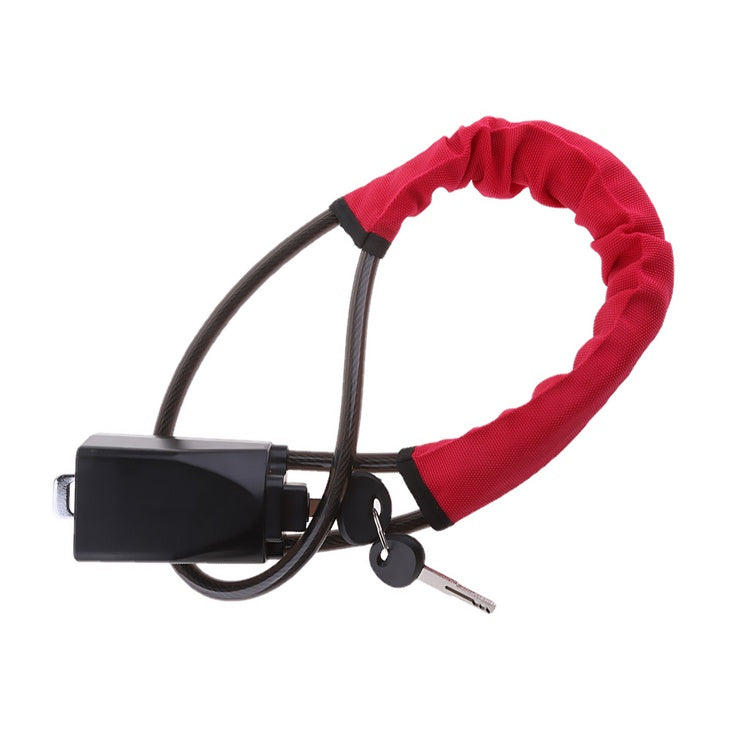 a red lock with a key