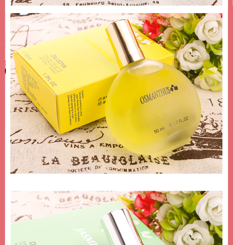 a bottle of perfume next to a box