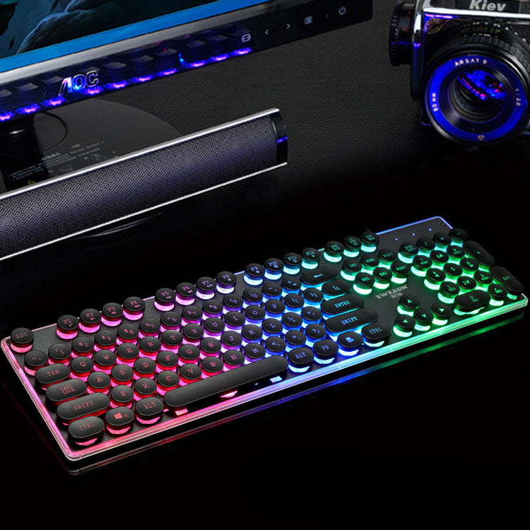 a keyboard with colorful lights