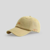 Letter-Embroidered Curved-Brim Baseball Cap