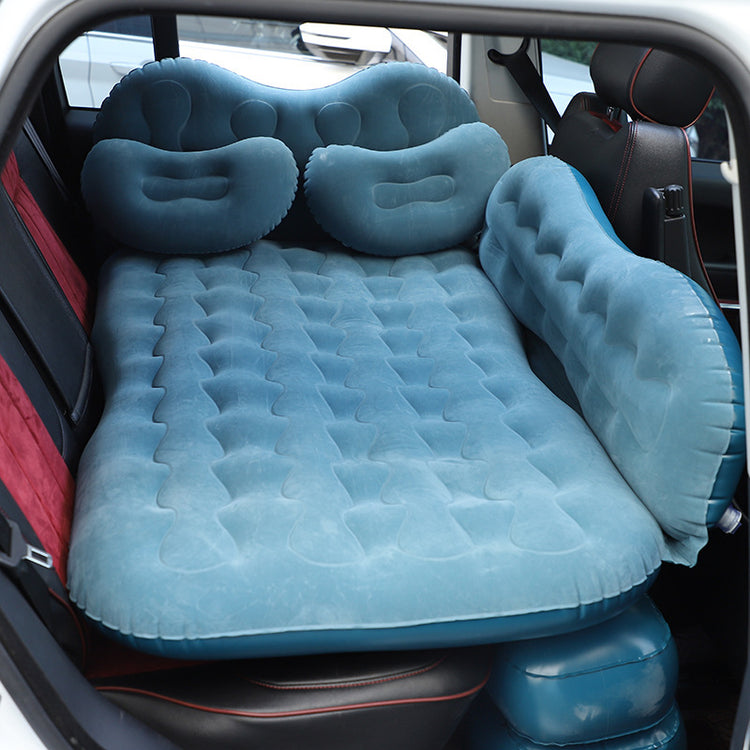 a inflatable mattress in the back of a car