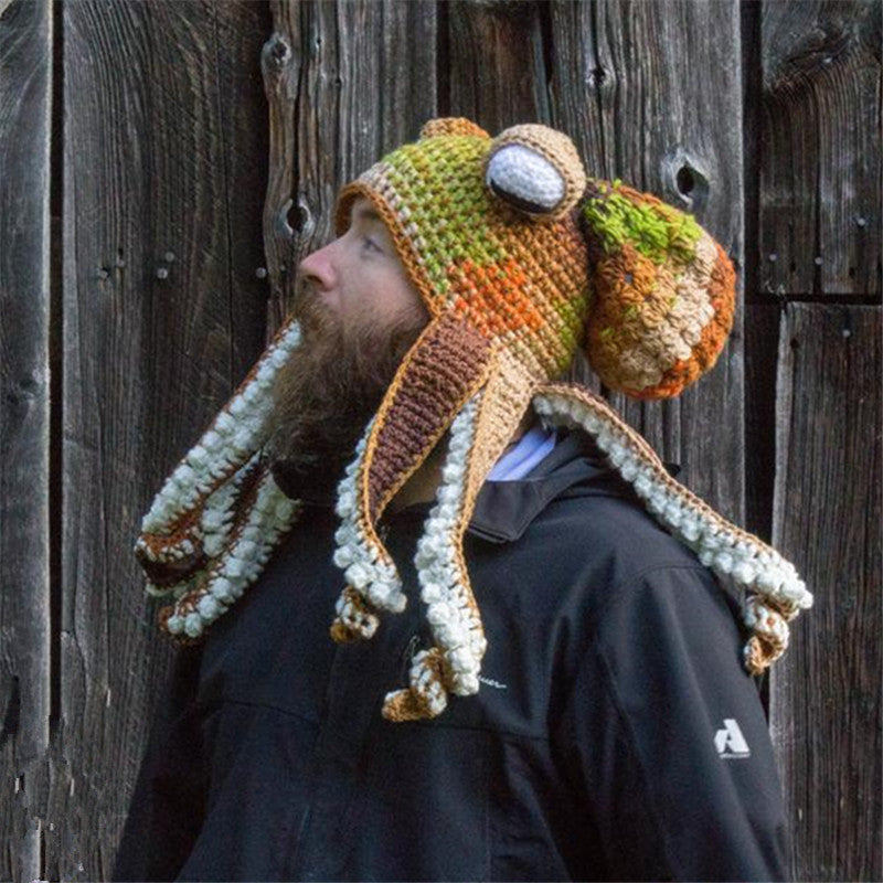 a man wearing a knitted hat