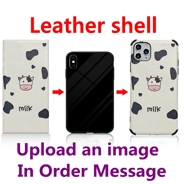 a cell phone with a cow design