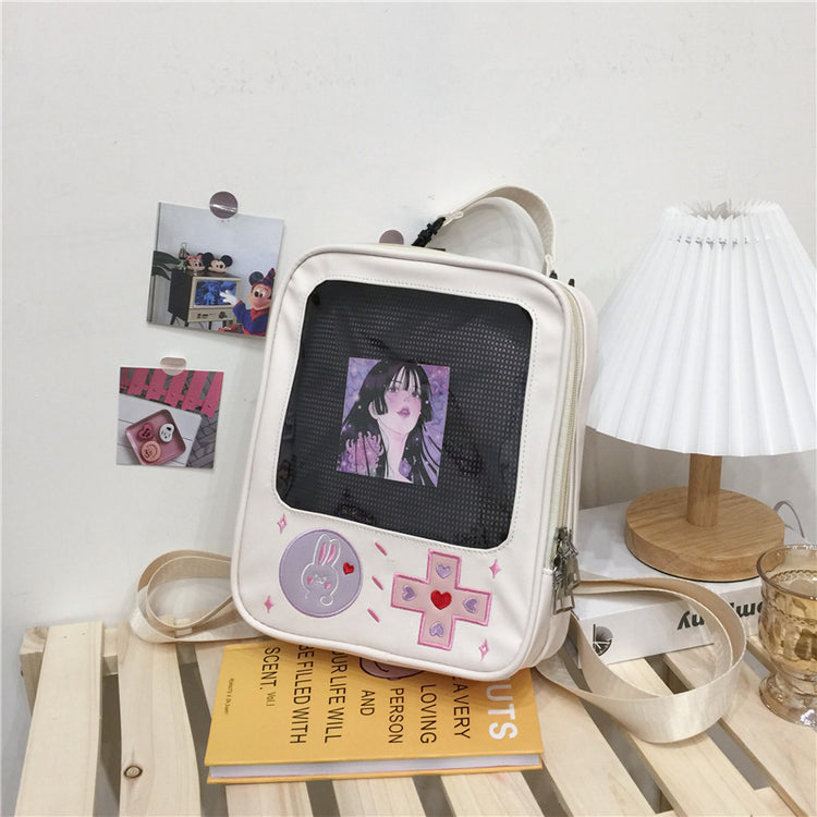 a white bag with a cartoon character on it