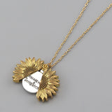 You Are My Sunshine Sunflower Pendant Necklace