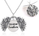 You Are My Sunshine Sunflower Pendant Necklace