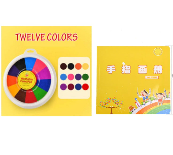 a colorful paint and a book