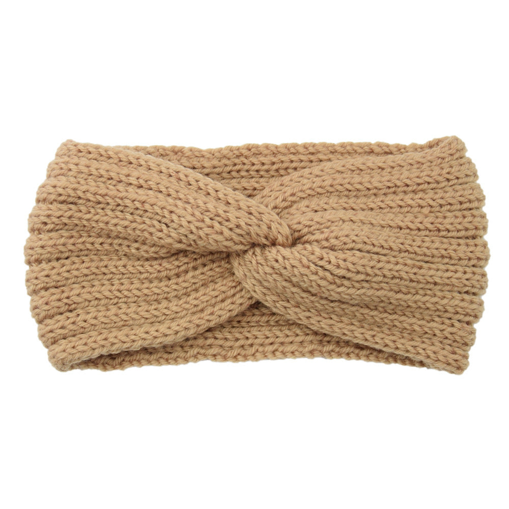 a knit headband with a knot