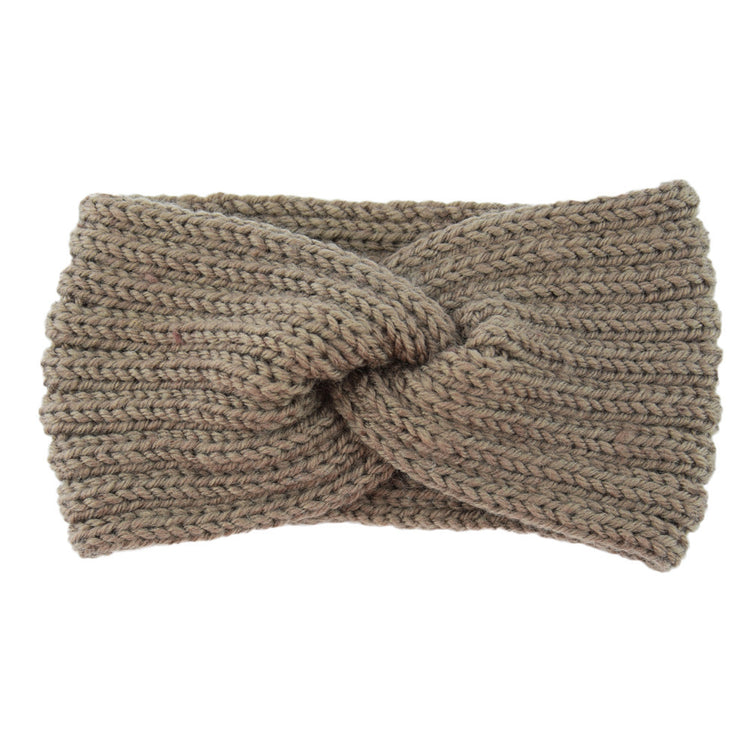 a knit headband with a knot