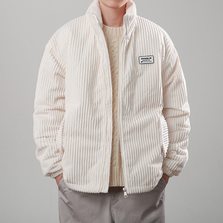a man in a white jacket