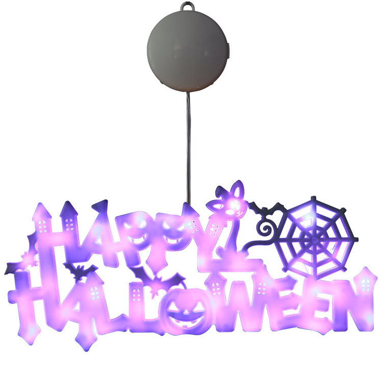 a purple and white sign with text