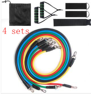 a group of different colored elastic bands