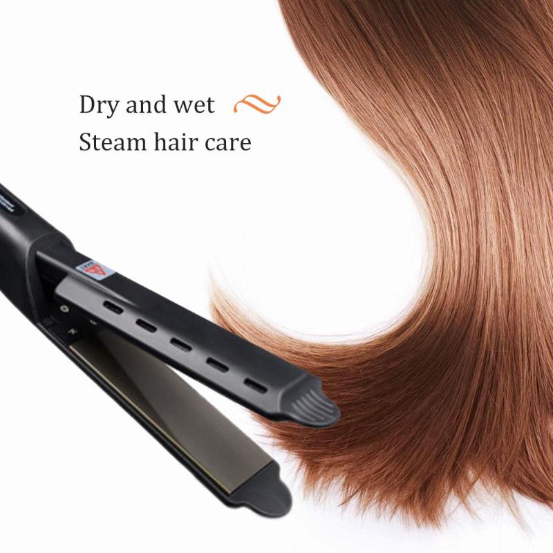 a hair straightener and hair strand