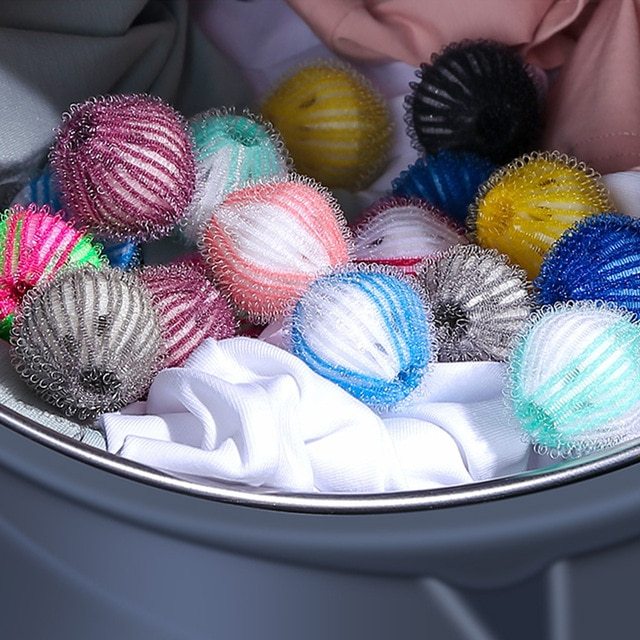 a bucket of colorful balls
