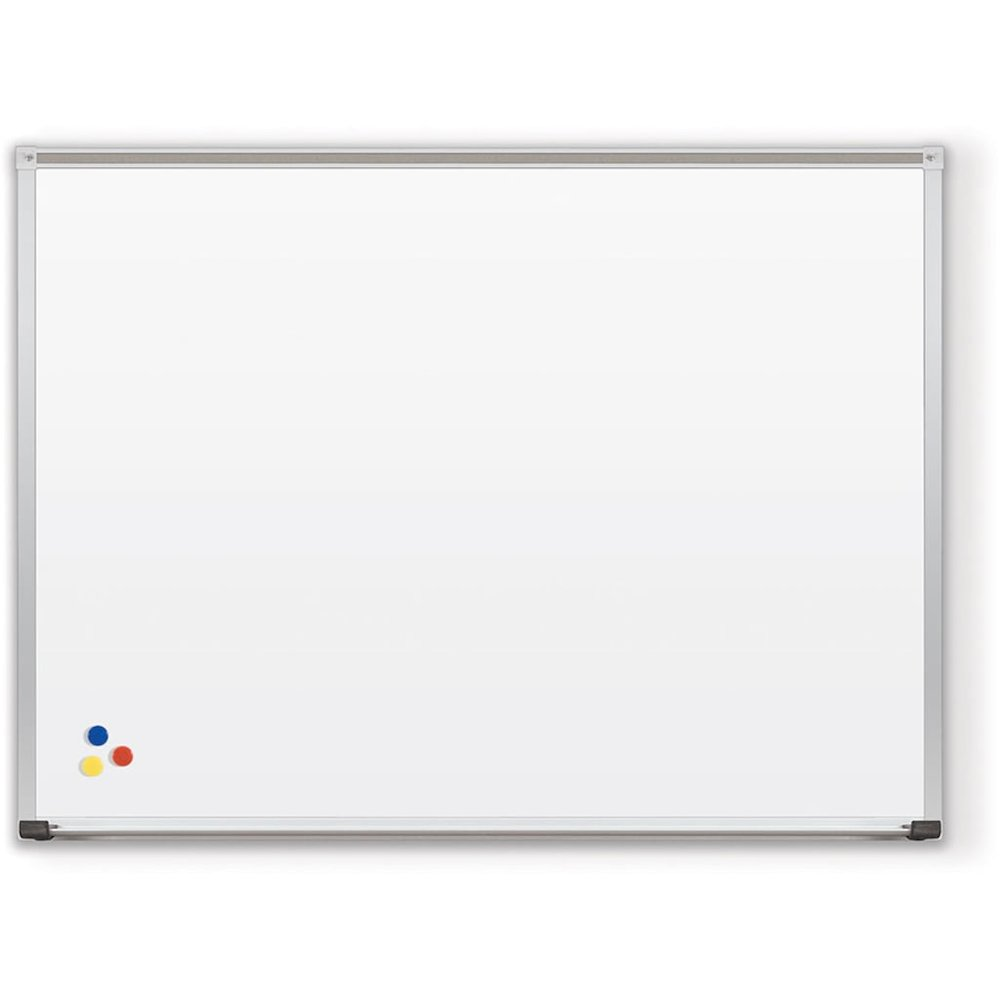 a white board with a white board and colorful pins