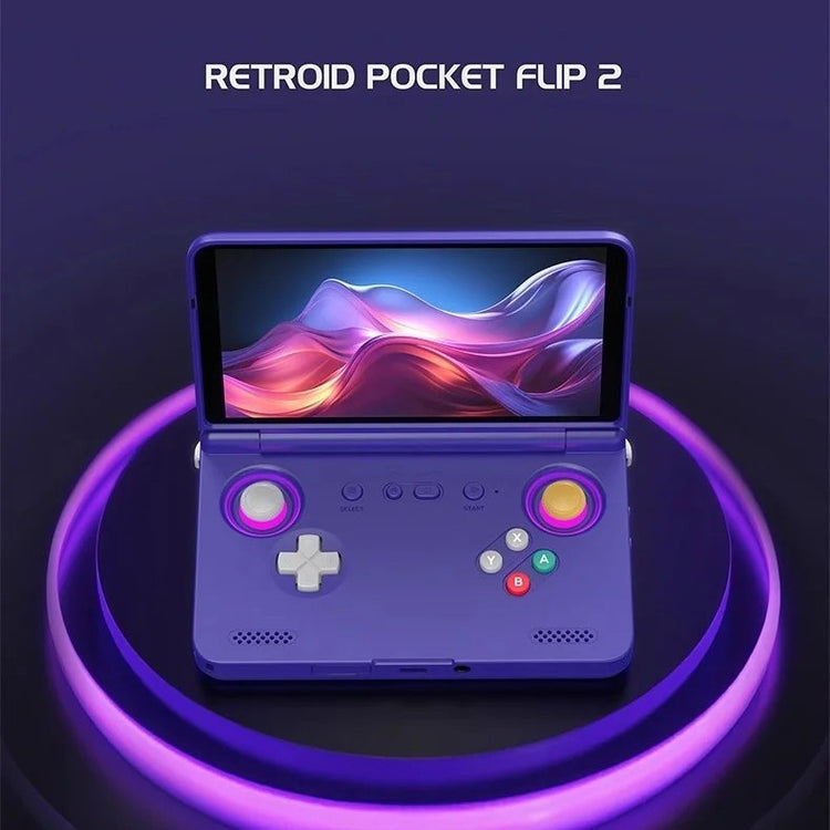a purple handheld gaming device