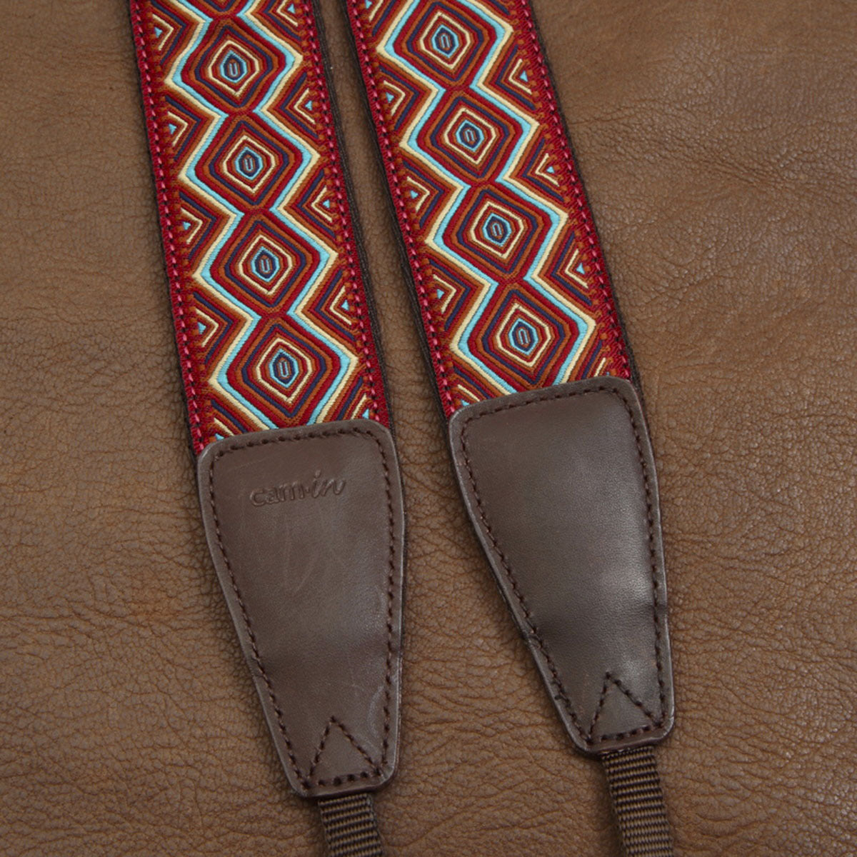 a pair of colorful strap