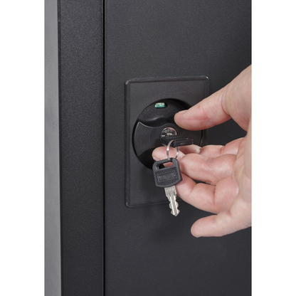 5 Gun Metal Security Cabinet with separate pistol/ammo area
