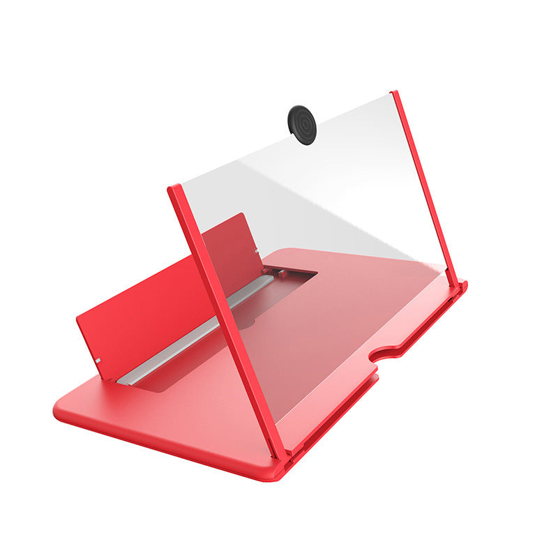 a red plastic case with a clear screen