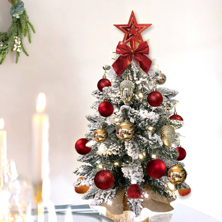 a christmas tree with ornaments and lights