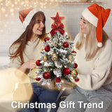 2-Foot Mini Flocked Christmas Tree with Lights